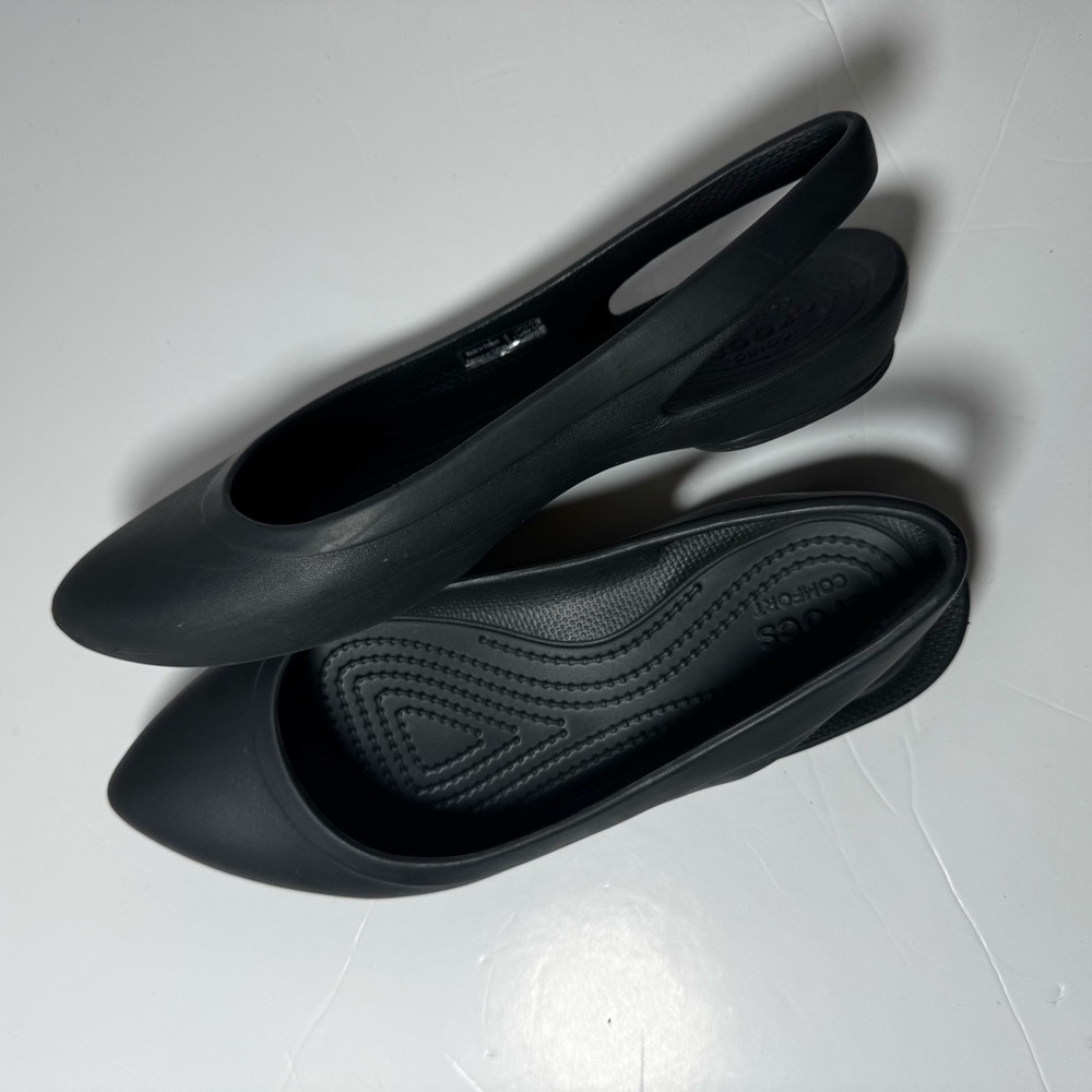 Crocs Black Eve Slingback Ballet Flats Women’s 4 Lightweight Comfort RARE SIZE